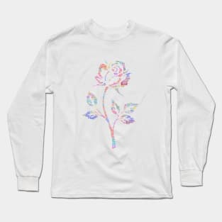 Flower Rose Silhouette Shape Text Word Cloud Long Sleeve T-Shirt